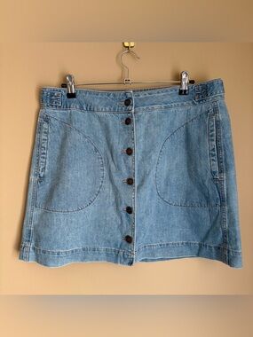 American Eagle Soft A-Line Super High-Rose Denim Skirt